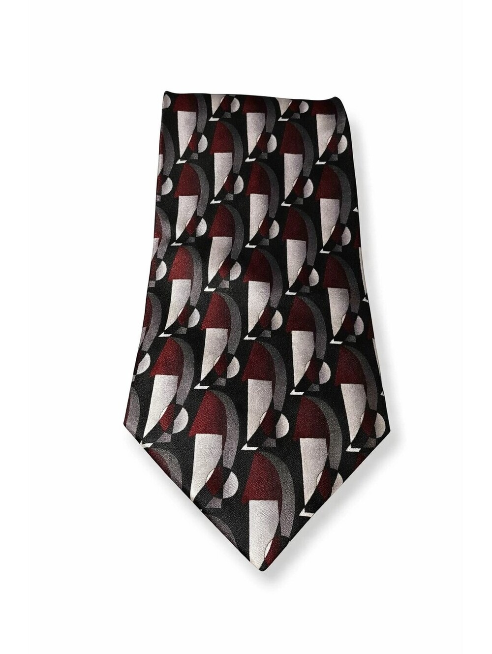 Vintage Claiborne Mosaic Silk Tie Geometric Abstract Retro 90s Mens Necktie...